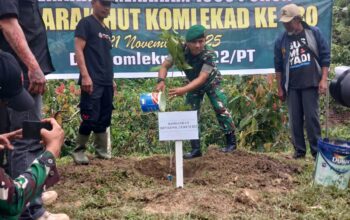 HUT Ke 80 Komlekad, Dadenkomlek Rem 022/PT dan Club Jaguar Tactical Indonesia melakukan Penanaman 1000 Pohon