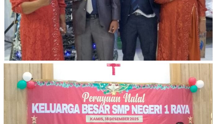 Perayaan Natal Keluarga Besar SMP Negeri 1 Raya Penuh Khidmad dan Sukacita 