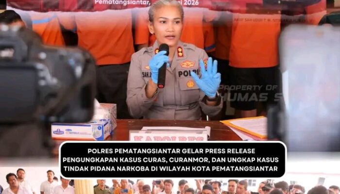 Polres Pematangsiantar Gelar Press Release Pengungkapan Kasus 3C dan Narkotika Periode Januari – Juni 2026