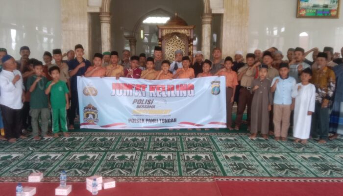 Polisi Bersama Masyarakat, Polsek Polsek Panei Tongah Gelar Jumat Keliling di Masjid Al,Hikmah Marjandi Embong